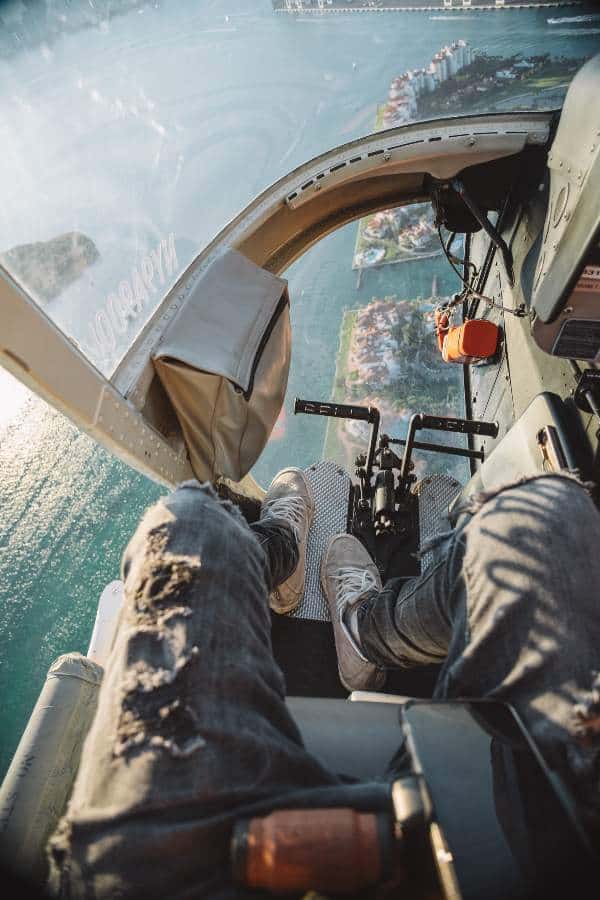 Taking Miami to New Heights above the Skyline on a Helicopter Flight with teenager in Miami