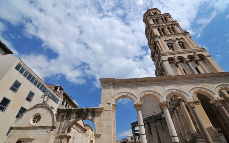 buildings inside the walls of Diocletians palace in split croatia