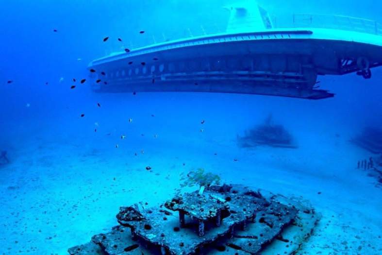 a submarine for tourist near Honolulu