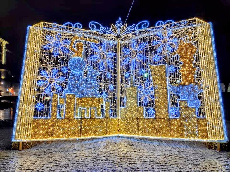 Part of the impressive Christmas lights display in Warsaw
