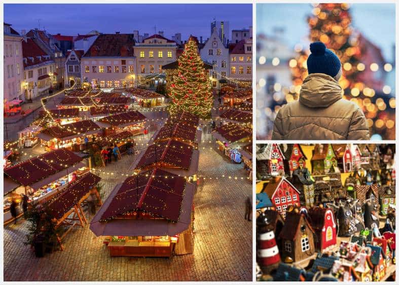christmas market stall and goods at the Tallinn Christmas market