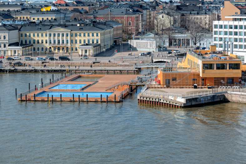 Helsinki Harbour with the sea pools near market square