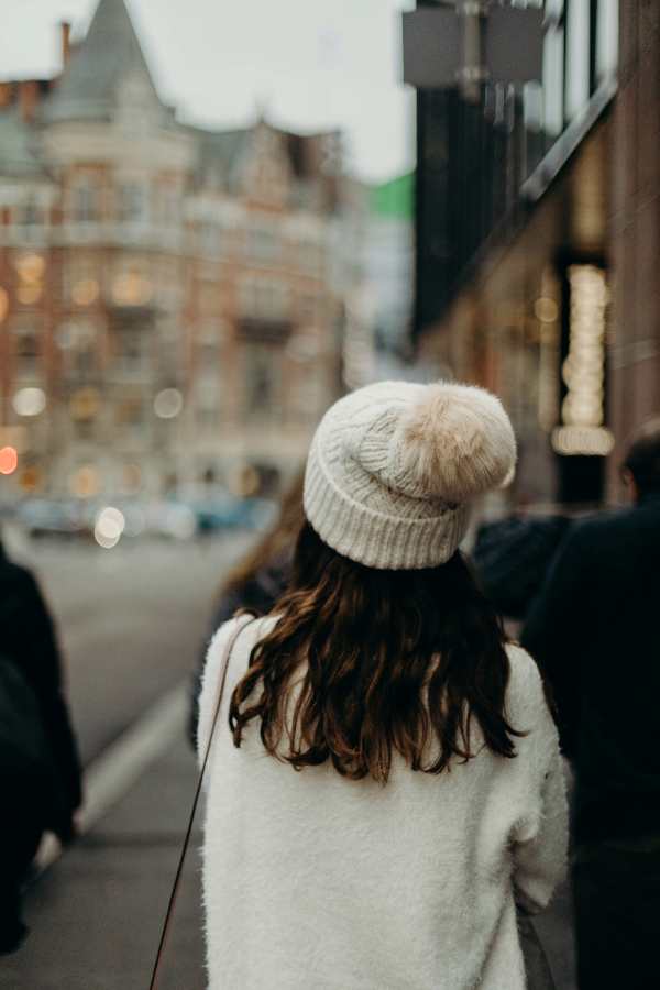 a teenage girl in Helsinki on a walking tour