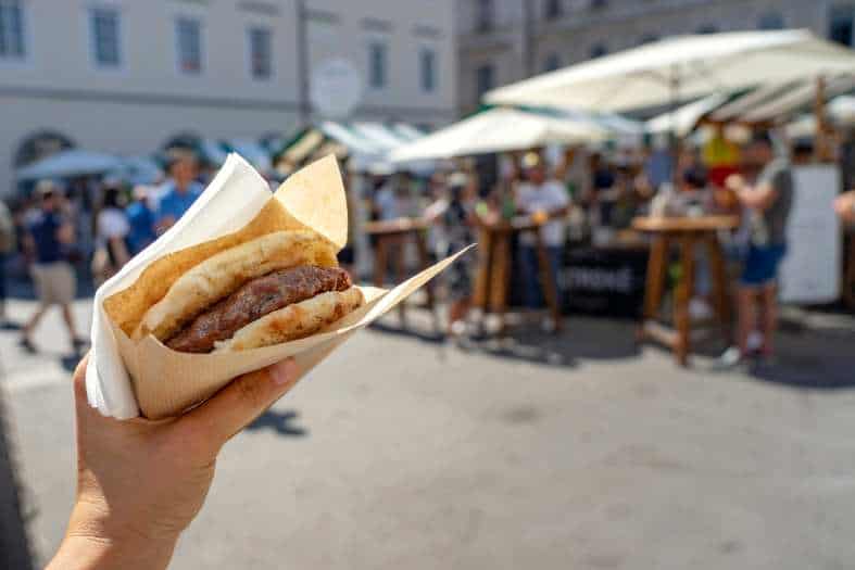 Grilled ground meat patties, often served on flatbread.