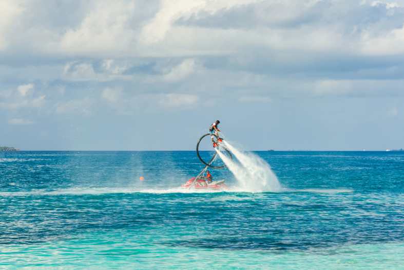 having fun with a flyboard in cancun