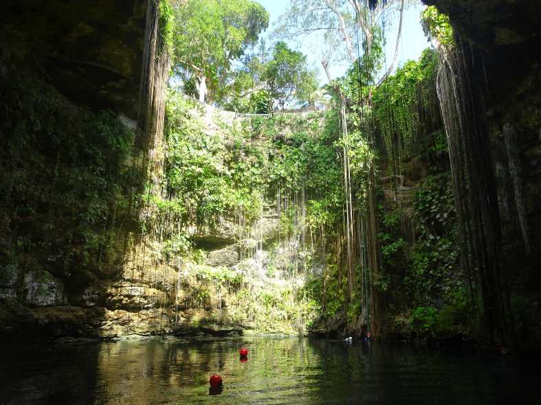 a mexican senote or sink hole near Cancun