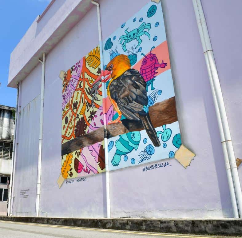 Colorful street art adorning the walls of Langkawi, Malaysia