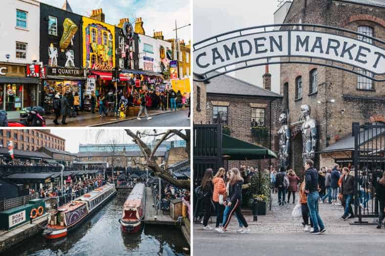 collage of images in Camden, city of London