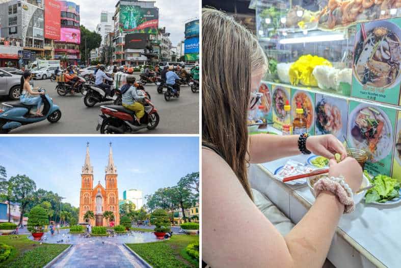 collage of pictures of Ho Chi Minh City