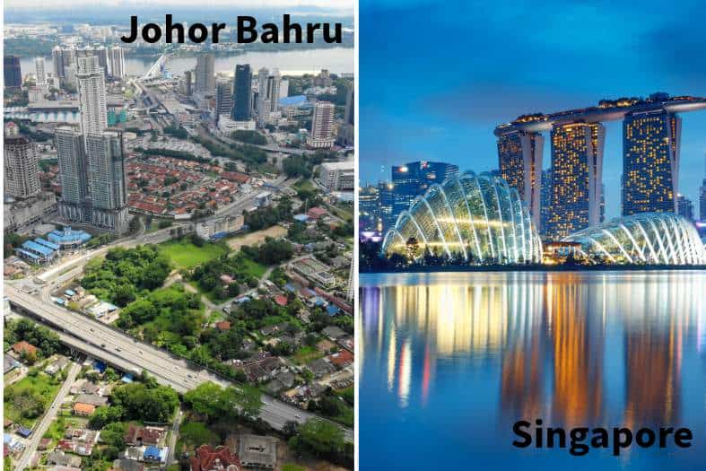 When you travel from Johor Bahru to Singapore you will experience two modern cities