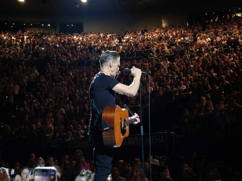 Canadian Singer Bryan Adams in concert at the Rod Laver Arena in Melbourne