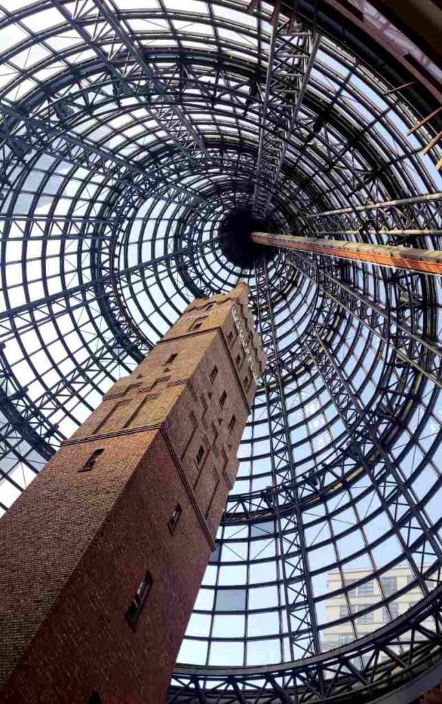 the insude of melbourne central shopping centre in Melbourne