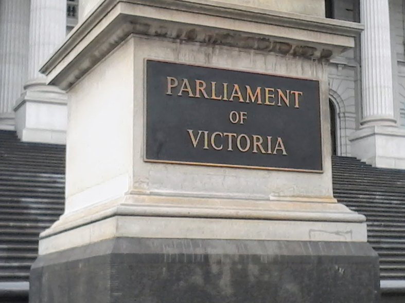 The naming plaque out the front of parliament house