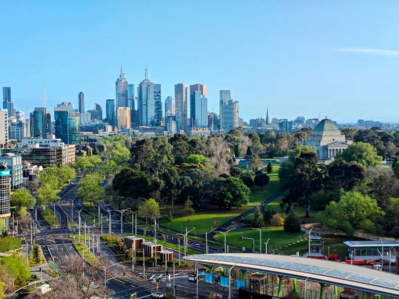 a view of the city from near the new Anzac Metro station