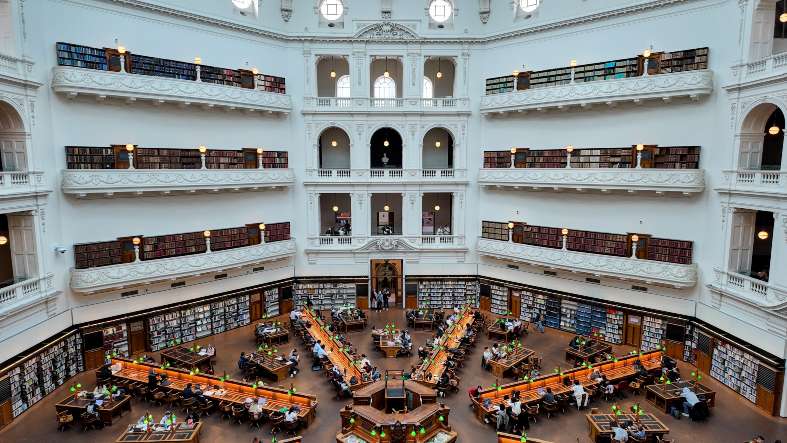 The inside of the state library of Victoria