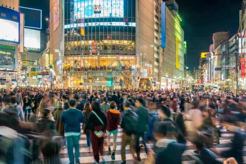 Nightime in Tokyo is busy