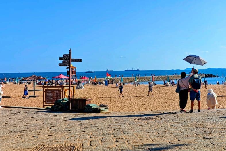 The beach in qingdao china