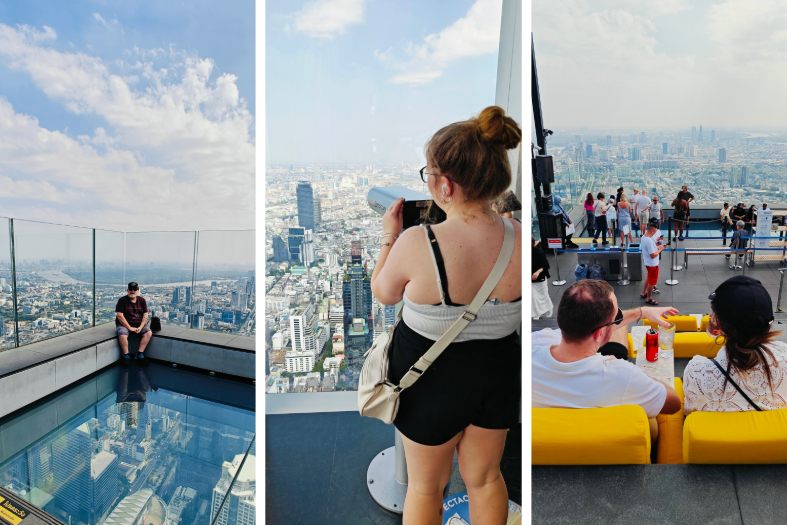 Enjoying the time at the top of the Mahanakhon Skywalk