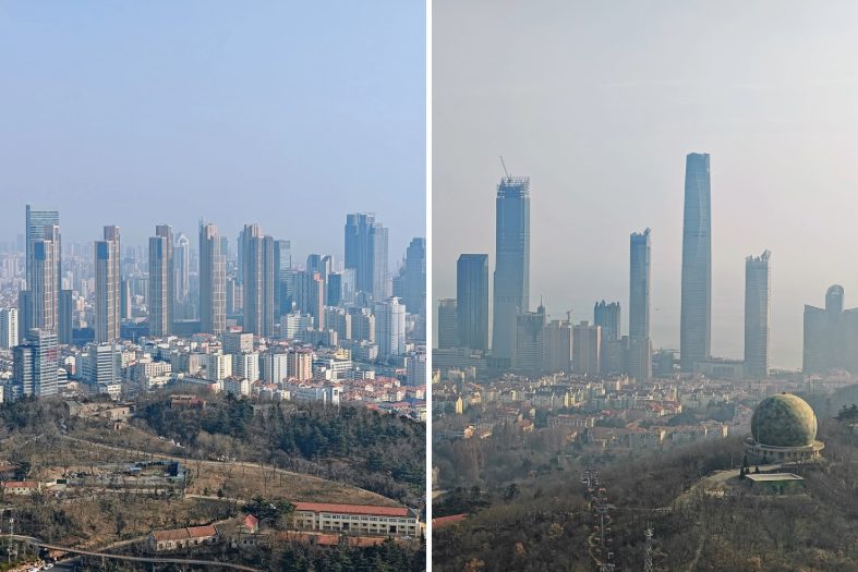 two different views from the Qingdao tv tower