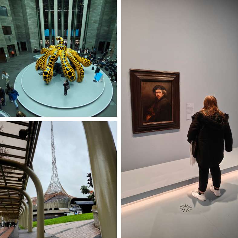 a collage of images from the NGV in Melbourne
